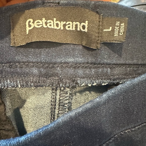 Betabrand Women's Yoga Denim Straight Leg in Dark Indigo - Picture 6 of 6